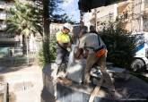 Desmontado de la plaza del Lago el busto del Comandante Villamartín para su restauración