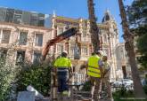 Desmontado de la plaza del Lago el busto del Comandante Villamartín para su restauración