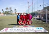 Homenaje a la categora femenina de la Liga comarcal de ftbol base por el Da Internacional de la Mujer