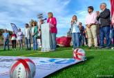 Inauguracin del campo de ftbol renovado en Santa Luca