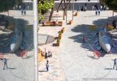 La rplica a escala real del prototipo del submarino de Isaac Peral, que ya se instal en el centro de Madrid, est en la plaza Juan XXIII con motivo de Mucho Ms Mayo y La Noche de los Museos