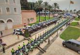 Momentos previos a la salida de las novena etapa de la Vuelta Ciclista desde el puerto