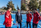 Visita jugadores Jimbee Cartagena fútbol sala en el colegio Vicente Ros. 
