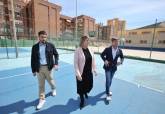 Visita a las pistas de tenis del pabelln central de Wssell de Guimbarda