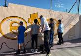 Mural del taller de graffiti de alumnos del CEIP Anbal de Los Mateos