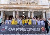 Recepcin al Odilo FC Cartagena CB en el Palaci Consistorial tras el ascenso a LEB Oro