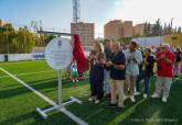Inauguracin del renovado campo de ftbol 7 de la Escuela de Ftbol La Esperanza, en la barriada Virgen de la Caridad