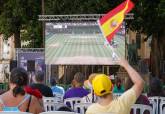 Cartagena vibra con la pantalla gigante instalada por el Ayuntamiento para ver la victoria de España en la Eurocopa