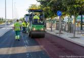 Obras de asfaltado del carril bici de Severo Ochoa con la Vía Verde de Barrio Peral