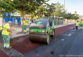 Obras de asfaltado del carril bici de Severo Ochoa con la Vía Verde de Barrio Peral