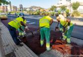 Obras de asfaltado del carril bici de Severo Ochoa con la Vía Verde de Barrio Peral