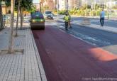 Obras de asfaltado del carril bici de Severo Ochoa con la Vía Verde de Barrio Peral
