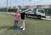 El campo de ftbol del Dolorense, listo para el partido de Copa del Rey