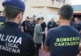 Salida del convoy de ayuda a Valencia desde el Parque de Seguridad de Cartagena