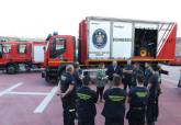 Salida del convoy de ayuda a Valencia desde el Parque de Seguridad de Cartagena