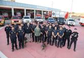 Salida del convoy de ayuda a Valencia desde el Parque de Seguridad de Cartagena