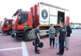 Salida del convoy de ayuda a Valencia desde el Parque de Seguridad de Cartagena