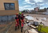 Bomberos, Polica Local y Proteccin Civil en las inundaciones de Valencia trabajando en localidades como Torrent y Paiporta.