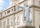 La estatua de Cristbal Coln vuelve a divisar el puerto de Cartagena