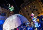 Iluminacin de la Navidad en Cartagena con espectculo areo de Peter Pan