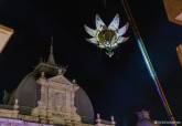 Iluminacin de la Navidad en Cartagena con espectculo areo de Peter Pan