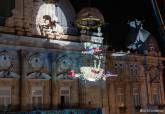 Iluminacin de la Navidad en Cartagena con espectculo areo de Peter Pan