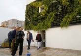 Visita de la alcaldesa a las obras del antiguo Hotel Peninsular en la calle Cuatro Santos