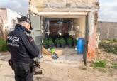 El Ayuntamiento de Cartagena colabora con Polica Nacional en el desmantelamiento de seis plantaciones de marihuana en el cerro de Los Moros