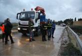 Emergencias de Cartagena sigue el nivel de la rambla de El Albujn, el pasado domingo. 