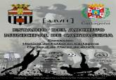 Cartel sobre la exposicin de la historia del ftbol en Cartagena
