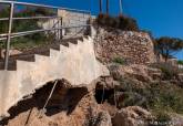 Obras de reconstruccin de la escalera de Poniente en El Ports