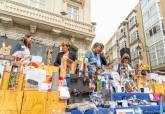 La alcaldesa durante las actividades en comercios por el Da de los Cascos Histricos