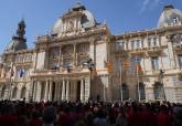 Recepcin de autoridades y falleros en el Palacio Consistorial