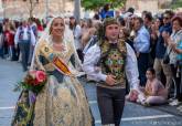 Mil falleros de Valencia protagonizan una ofrenda a la Virgen en Cartagena