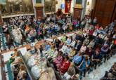 Mil falleros de Valencia protagonizan una ofrenda a la Virgen en Cartagena