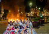 Fallas de Valencia en Cartagena: masclet, ninots, fuegos artificiales, paella gigante, ofrenda floral a la Virgen Desamparados, crida, Nit del Foc y crem.