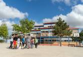Visita al colegio pblico de La Asomada de Cartagena tras la retirada de fibrocemento del techo.