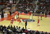 Cuarto partido del Play Off de ascenso a Liga ACB en el Palacio de Deportes de Cartagena. Odio FC Cartagena CB Ceb y Real Betis Baloncesto.
