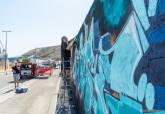 Evento de graffiti 'Fondo Negro' en el dique de La Curra, puerto de Cartagena.