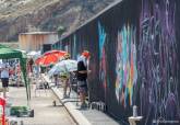 Evento de graffiti 'Fondo Negro' en el dique de La Curra, puerto de Cartagena.