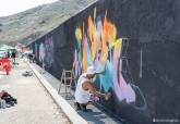 Evento de graffiti 'Fondo Negro' en el dique de La Curra, puerto de Cartagena.