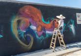 Evento de graffiti 'Fondo Negro' en el dique de La Curra, puerto de Cartagena.
