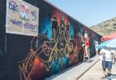 Evento de graffiti 'Fondo Negro' en el dique de La Curra, puerto de Cartagena.