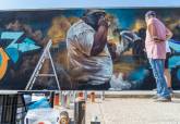 Evento de graffiti 'Fondo Negro' en el dique de La Curra, puerto de Cartagena.