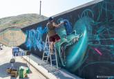 Evento de graffiti 'Fondo Negro' en el dique de La Curra, puerto de Cartagena.