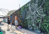 Evento de graffiti 'Fondo Negro' en el dique de La Curra, puerto de Cartagena.