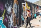Evento de graffiti 'Fondo Negro' en el dique de La Curra, puerto de Cartagena.