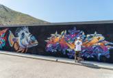 Evento de graffiti 'Fondo Negro' en el dique de La Curra, puerto de Cartagena.
