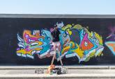 Evento de graffiti 'Fondo Negro' en el dique de La Curra, puerto de Cartagena.