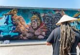 Evento de graffiti 'Fondo Negro' en el dique de La Curra, puerto de Cartagena.